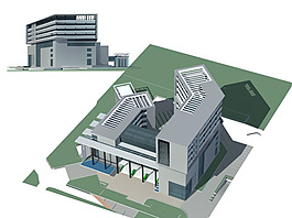 高档场馆办公楼3D模型素材