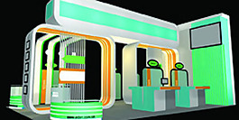 绿色展厅3D效果图