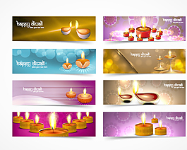 印度的新年庆祝活动diwaly banner矢量