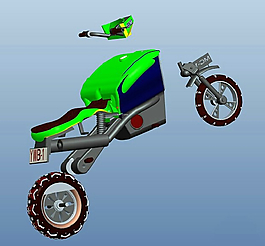 proe设计的摩托车3D模型