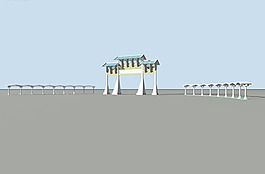 中国建筑牌坊模型