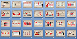 淡雅花卉复古商务