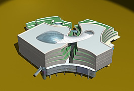 艺术风格公共建筑设计模型