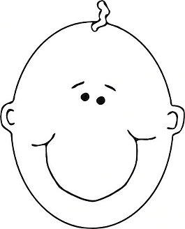 快乐的boyface轮廓剪贴画