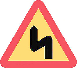 锯齿形的道路标志剪贴画