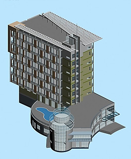 现代风公共建筑办公楼设计模型