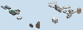 零散分布建筑规划3D模型