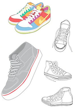 运动鞋、帆布鞋矢量素材