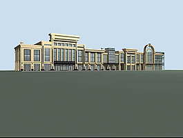 沿街欧式商业大厦3D模型