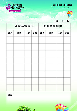 蒙太奇装修客户信息展板