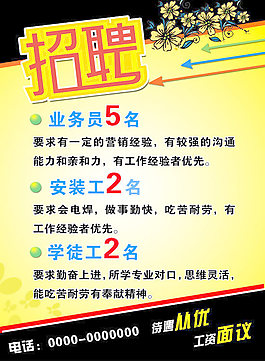 业务员招聘海报