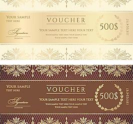 欧式花纹现金券图片