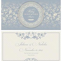 古典花纹婚礼卡图片