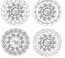 矢量大象印花花纹图片