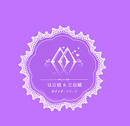 婚庆logoMW字母设计