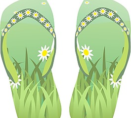 绿色的草和花的丁字裤