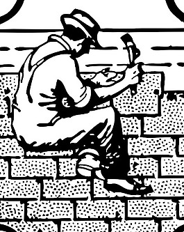 盖屋顶的工人雇员剪贴画