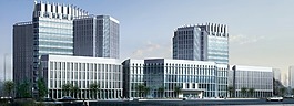现代商业中心建筑群日景效果图设计