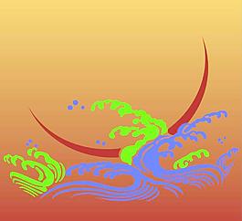 浪花花纹底纹