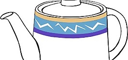 金属烤瓷茶壶剪贴画