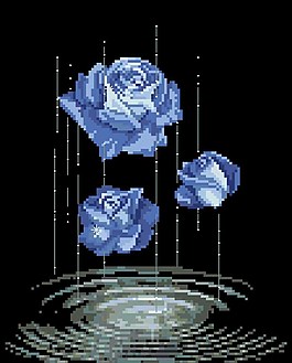 十字绣雨中玫瑰