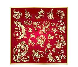 金色矢量花纹系列16