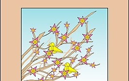 枝花鸟艺术剪辑