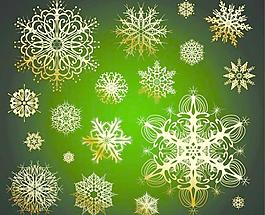 矢量绚丽雪花图案素材