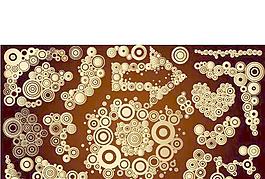 金色矢量花纹系列1