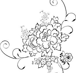 线稿花纹矢量图