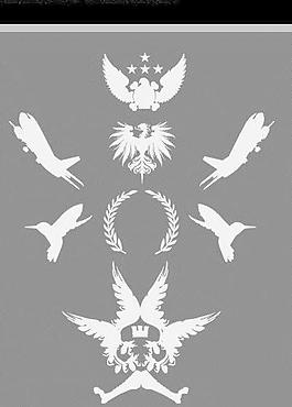 矢量素材潮流动物剪影速描