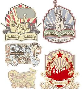 潮流个性贴纸贴画矢量图