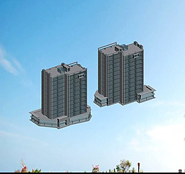 高层住宅建筑3d效果图