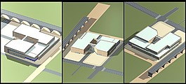 商业中心建筑群多方位3D效果图