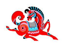 马版画图案PSD素材
