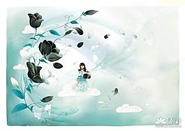 韩国梦幻风景插画高清分层TIF素材8