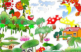 卡通植物花草PSD源文件