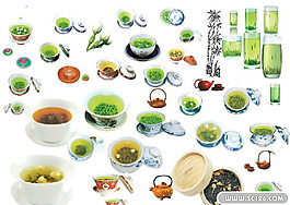 茶具茶杯PSD素材