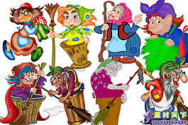 卡通万圣节女巫psd源文件