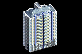小高层塔式住宅楼3d模型