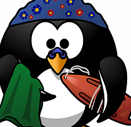 游泳的企鹅矢量图像