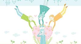 飞翔的孩子和草地