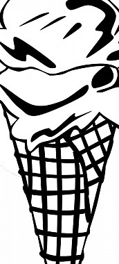 矢量插图三冰淇淋勺在锥