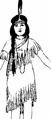 美国本土女孩插画矢量