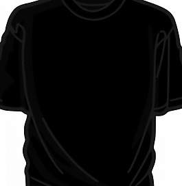 黑色T恤矢量插画