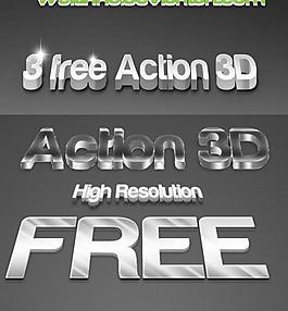 3d立体字动作图片
