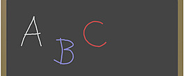 字母矢量图像的黑板