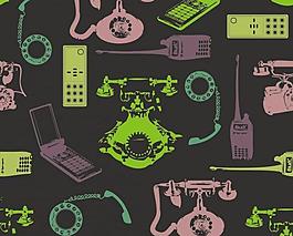 卡通通讯工具花纹底纹图片