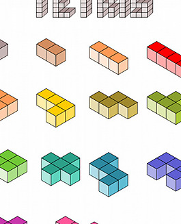 3d俄罗斯方块矢量插画