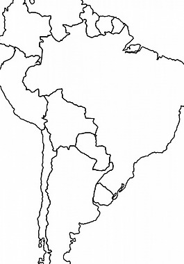 南美洲空白轮廓图图片